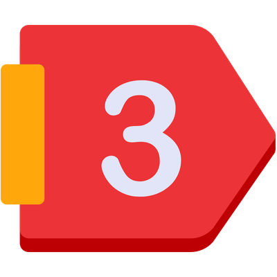 Best nebosh training near me in dubai - POSHE Solutions - POSHE Solutions Red step badge displaying the number 3 with a yellow side tab on the left side.